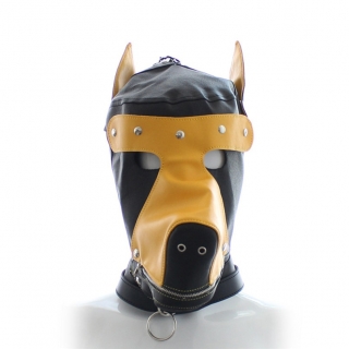 Barevná psí maska s odnímatelnými částmi i roubíkem