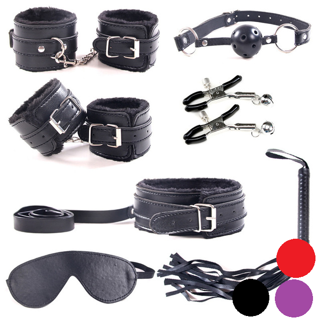 Bondage set z umělé kůže – 7 dílný