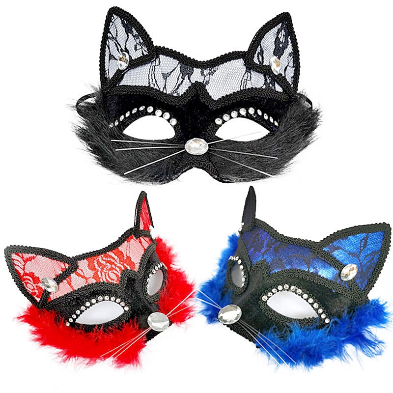 Karnevalová kočičí maska – více barev