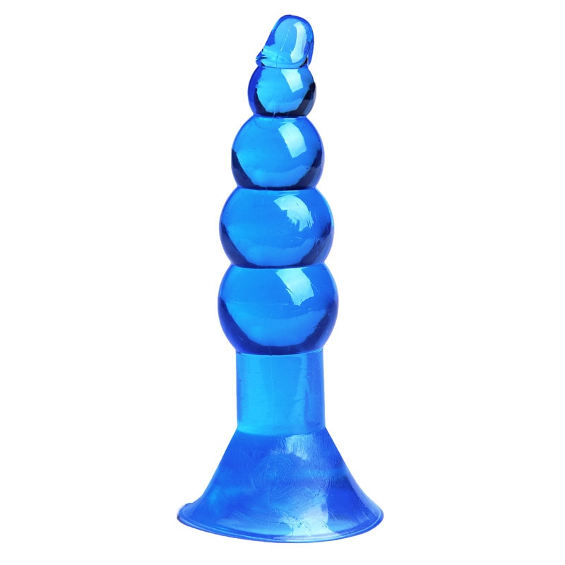 Silikonový anální kolík s přísavkou – modrý
