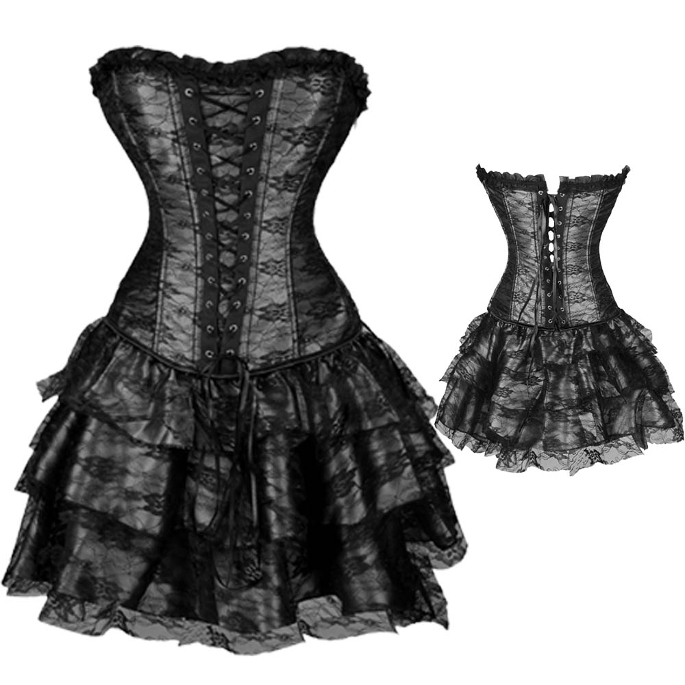 Černý korzet se sukní  – vel. XL