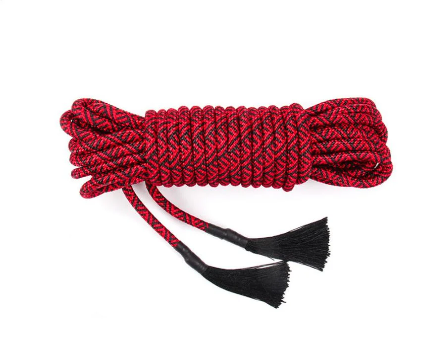 Červený barevný nylonový bondage provaz – tl. 0.5 cm 10 metrů