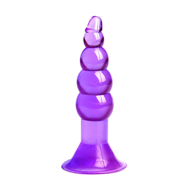 Silikonový anální kolík s přísavkou – fialový