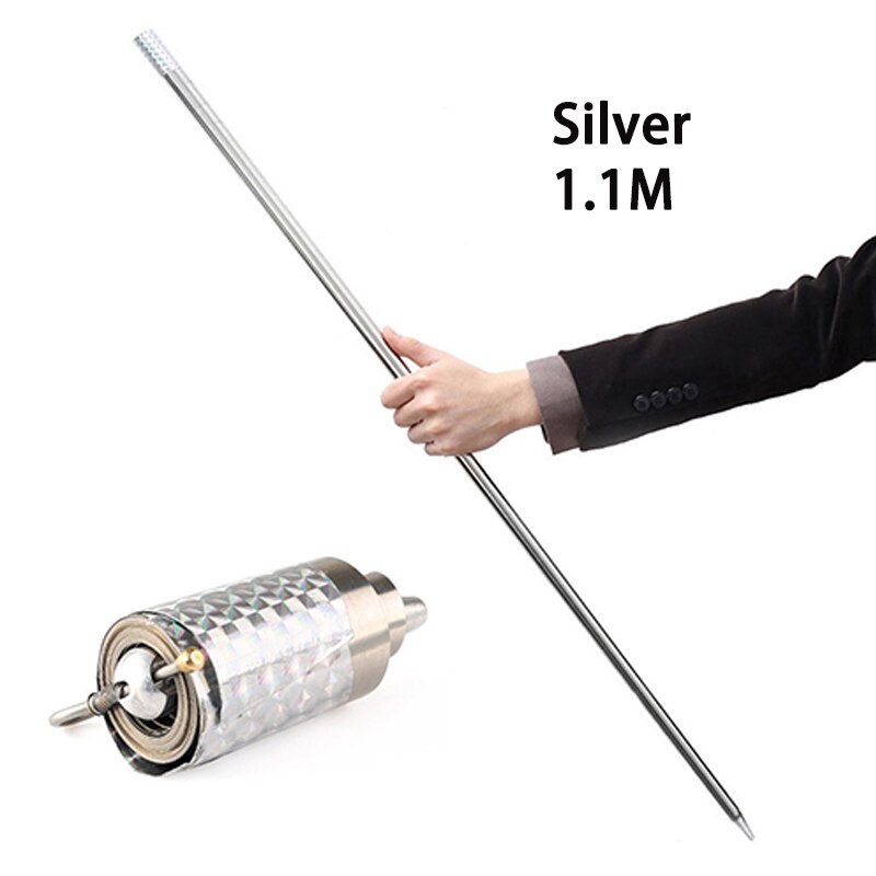Stříbrná kabelková vystřelovací teleskopická tyč – 1,1m